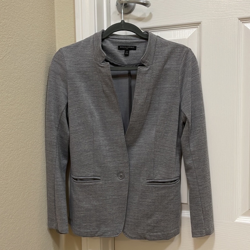 Banana Republic gray cotton blazer